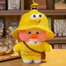 PKTOYS 말 잘하는 귀여운오리인형세트 재수 녹음 크리스마스 여자친구 선물 추천, 잠자리 모자 노랑 물결 스웨터 종려백, 흰색 오리 30cm [녹취록]