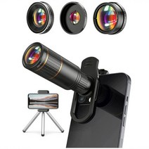 카메라렌즈 캐논 호환 렌즈 시그마 전화 카메라 렌즈 키트 4 In 1 스마트 폰 22X 망원 205 ° 어안 4K HD 0, 01 Black