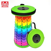 코만도 휴대용 접이식 레인보우 캠핑의자 높이조절 등산 낚시 야외용, 1개, 그린