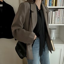 [제작] 리엔미 루즈핏 크롭 더블 자켓 67023 빅사이즈 여성의류