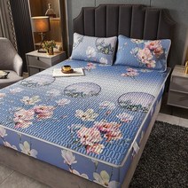 도트 인쇄 천연 타이 라텍스 실크 패브릭 피트 시트 세트 통기성 각 퀸, 5, 1.2x2.0m 2개 세트