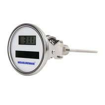 MEASUREMAN 디지털 태양열 발전 온도계 7.6cm3인치 다이얼 사이즈 10.2cm4인치 스테인리스 스틸 스템 각도 조절 가능 유리 창 58150°C58322°F/°C