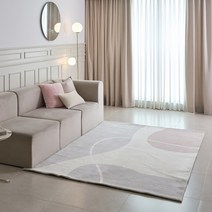 한샘 도톰해서 포근한 디자인러그 150x200 핑크베이지