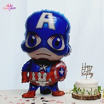 마블 풍선 스파이더맨 아이언맨 캐릭터 생일 파티 스마일파티, 캡틴아메리카, 1개