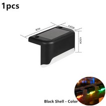 스마트 태양 갑판 조명 야외 단계 방수 난간 계단 울타리 정원 오 통로, 05 color-black shell_01 1pcs