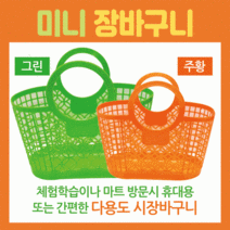 마트바구니/미니시장바구니/목욕바구니/장바구니/장바구니[미니장바구니]미니장바구니/유아용장바구니, 미니장바구니(그린)