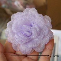 종이꽃 보라색 시리즈 새틴 쉬폰 패브릭 인공 꽃 웨딩 드레스 의류 모자 장식 머리 머리띠 꽃 10 개129163, 23