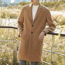 [오버나인] 남성용 소프트 터치 오버핏 싱글 롱코트