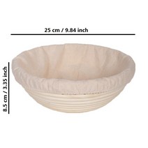 가성비 타원형 반죽 Banneton Brotform 등나무 빵 교정 바구니 등나무 위커 발효 사워도우 바구니 18 크기 호환, 13 size 25x8.5cm
