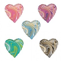 프로포즈 홈파티 룸꾸미기 마블링 하트풍선 아이방데코 이벤트소품 커플, 핑크