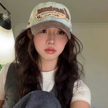데님 빈티지워싱 로고 볼캡 야구캡