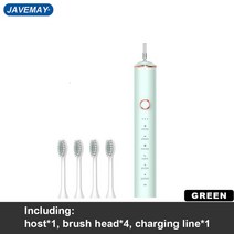 전동 칫솔 소닉 18 기어 스마트 타이머 usb 고속 충전 ipx7 방수 성인 초음파, j272green2h