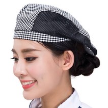 매끼니 쉐프 주방 요리 모자 위생 식당 베이킹 제빵 다용도 베레모 BLACK 체크주방