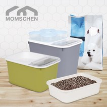 맘스첸 대용량 강아지 사료보관통 사료통, new라이트그레이, 16kg