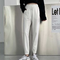 여성 꾸안꾸 일상룩 조거 팬츠 허리 밴딩 편한 바지 키작녀 요가 땀복 테니스 런닝