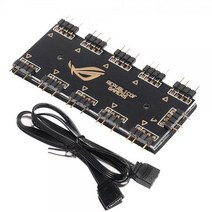 티테크 RGB 5V 3P 10분배 허브/T-ARGB-5V/케이블 길이 50cm/후면 3M 양면 테이프로 고정가능, 1세트