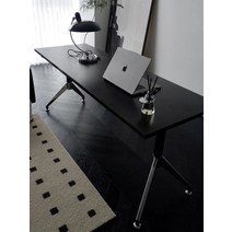 모던 미드센츄리 유럽풍 임스테이블 홈 데스크 테이블, 블랙 2.5CM 두께 패널100x60x75cm