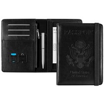 지퍼 포켓이 있는 여권 및 백신 카드 홀더 콤보 CDC 슬롯이 ACdream 커버 케이스 가죽 여행 문서 오거나이저 프로텍터 RFID 차단 포함 여성 남성용 AB - 블랙