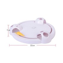 고양이음수대 전기 고양이 장난감 스마트 애완 동물 인터랙티브 펑스 숨기기 마우스 사냥 스크래치 보드, 01 WHITE_01 32CMX7CM