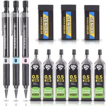 Ipienlee 0.7mm 샤프 세트 3개 튜브 6개 2B 심 리필 2개 초안 드로잉 스케치 건축용 블랙 지우개 포함 USA 미국, 0.7