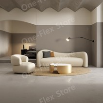 6인용쇼파 4인 북유럽 수입 모던 수입소파, 바나나의자+좌석3개+꽃잎테이블컬렉션플러스베개