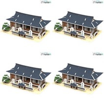 HY 3D 입체퍼즐 기와집 3D종이퍼즐 건축모형만들기