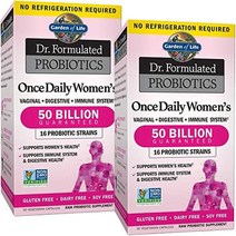 가든오브라이프 닥터포뮬레이트 프로바이오틱 유산균 50 빌리언 원스 데일리 우먼 베지테리안 캡슐, 2개, 60개입