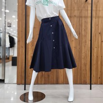 지컷 백 밴딩 버튼업 스커트