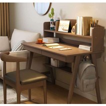 스터디카페책상 자습실 예비실 교육용 학원용 책상, 올원목 호두색 80CM 백 설치