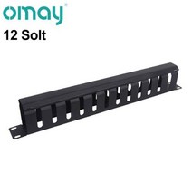 OMAY 1U/2U 케이블 관리 수평 마운트 19 인치 서버 랙 12/24 슬롯 금속 핑거 덕트 와이어 주최자 커버 포, [02] 12 ports, 01 12 slot Metal
