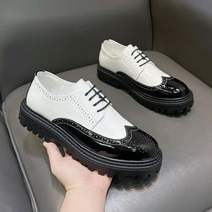 오피스룩 남자구두 키높이 단화 정장 캐주얼 남성 가죽 신발 봄 가을 라운드 발가락 레이스업 혼방 컬러 로퍼스 웨딩 브로그 슈즈