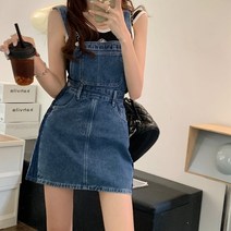 봄 데님 멜빵미니스커트