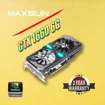 그래픽 카드 비디오 MAXSUN GNIDIA GeForce GTX1660 6G GTX1660Supre GTX1660TI 12Nm GDDR6 192Bit 호환, 02 GTX1660 6G, 02 GTX1660 6G