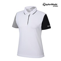 [테일러메이드]여성 소매 배색 카라 반팔 티셔츠 TWTYJ6952-100