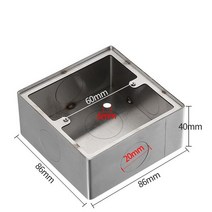 유형 86 스테인레스 스틸 소켓 패널 버튼 박스 표면 실장 범용 벽 스위치 정션, 86X86X40mm 20 hole
