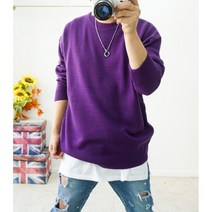 남여공용 프리사이즈 형광 무지 루즈핏 오버핏 커플니트