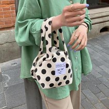 토링 땡땡이 폴카도트 미니 토트백 아이보리:FREE
