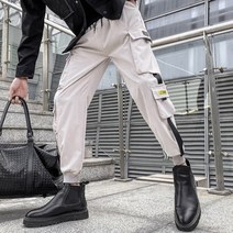 클라이밍바지 카고 아웃도어바지 봄 여름 남성 졸라매는 끈 바지 넥타이 발 작업복 얇은