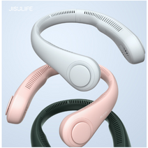 재고보유/샤오미 JISU LIFE 넥밴드 냉각 에어컨 미니 선풍기/핑크 그린 화이트 컬러/360도회전, 여성용, 핑크