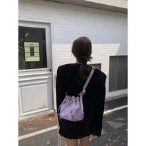 최상급 소가죽 버킷 모터 숄더백