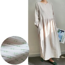 핑크닷 391 감성원피스. 루즈핏 거즈코튼 나염롱원피스