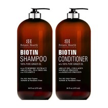 보타닉 하스 가늘어지는 모발 탈모용 진저 오일 케라틴 비오틴 샴푸 컨디셔너 세트 16oz(473ml)