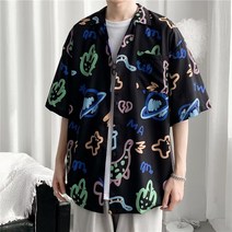 하와이안 그래비티 캐주얼 루즈핏 여름 반팔 셔츠 OOTD 링클프리 기온별옷차림 꽃남방 3XL