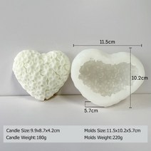 캔들몰드실리콘 심장 모양의 아로마 테라피 간장 왁 스 사출 금형에 대 한 양 초 실리콘 몰드 홈 장식 공예, 08 9.9cm Heart