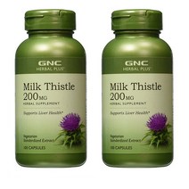 GNC 허브플러스 밀크씨슬 실리마린 200mg 100캡슐, 2개