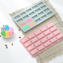 직사각형 체크 실리콘 케이크 몰드 젤리 푸딩 쿠키 초코 몰드 아이스, 푸른