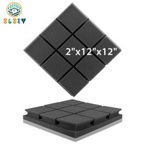 방음 패널 61224pcs 어쿠스틱 폼 패널 방음 스튜디오 벽용 소음 차단 흡음 스폰지 패널, pmfk3x3-블랙, 24개, 고밀도