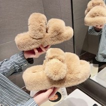 부드러운 따뜻한 컴포트 플랫폼 플랫 모피 슬리퍼 브랜드 디자이너 슬립 슬라이드 두꺼운 밑창 캐주얼 침실 신발 2023 봄