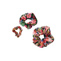 RIFLE PAPER CO. Peacock Scrunchie 세트 - 폴리에스터 스크런치 3개 스몰(지름 7.6cm(3인치)) 미디엄(지름 12.7cm(5인치)) 및 라지(지름 1, Garden Party