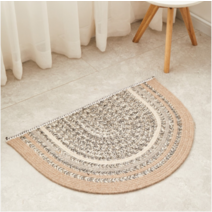 [해외직구]반타원형 여름 반원 러그 사이잘룩 헤링본 반달 반원형 카페트